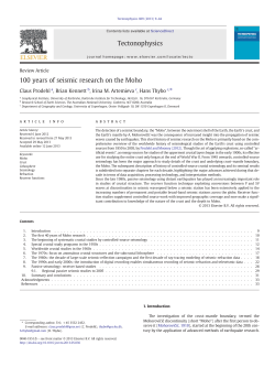100years of seismic research on the Moho