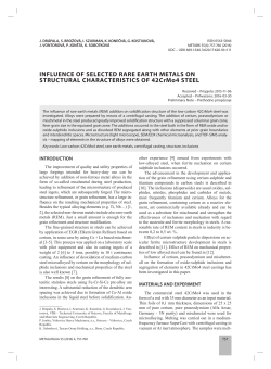 INFLUENCE OF SELECTED RARE EARTH METALS ON