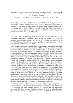 Summary of the Steering Group meeting of 10 June 2014