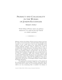 Primacy and Collegiality in the Works of Joseph
