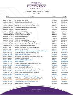 2015 High School Visitation Schedule Fall 2014