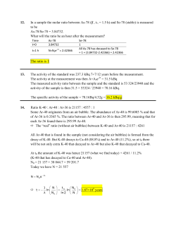 12. In a sample the molar ratio between As