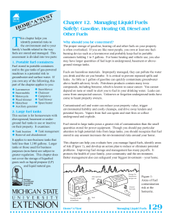 Managing Liquid Fuels Safely - Michigan Water Stewardship Program