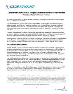 Confirmation of Federal Judges and Executive