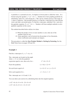 USING THE ZERO PRODUCT PROPERTY 8.2.3 and 8.2.4 Example 1