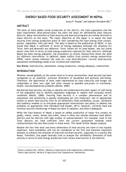 ENERGY BASED FOOD SECURITY ASSESSMENT IN NEPAL