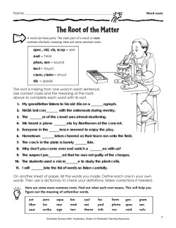 The Root of the Matter