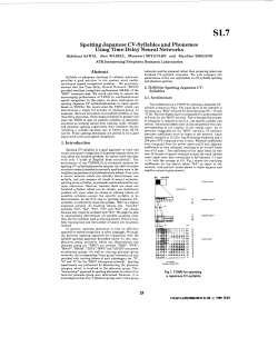 Spotting Japanese CV-syllables and phonemes using the time