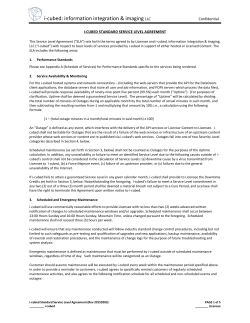 i-cubed Service Level Agreement