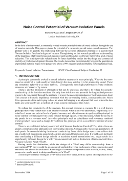 Noise Control Potential of Vacuum Isolation Panels