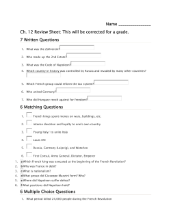 Name Ch. 12 Review Sheet: This will be corrected
