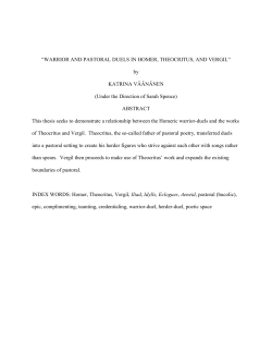 homer to vergil, by way of theocritus