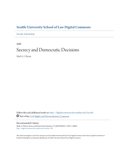 Secrecy and Democratic Decisions - Seattle University School of