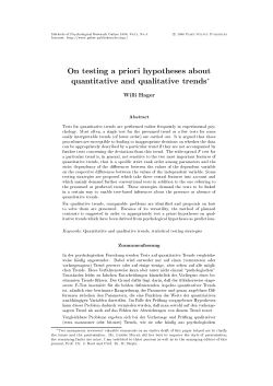 On testing a priori hypotheses about quantitative and