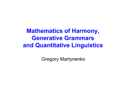 Mathematics of Harmony, Generative Grammars and Quantitative