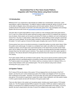 Decentralized Peer to Peer Game Assets Platform