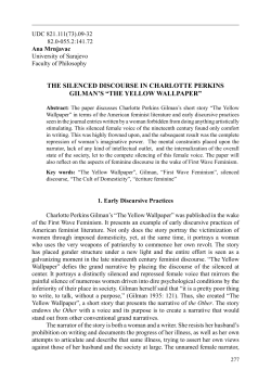 the silenced discourse in charlotte perkins gilman`s &ldquo;the yellow