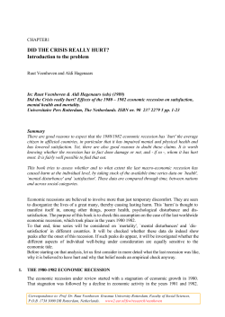 did the crisis really hurt? - Erasmus Universiteit Rotterdam