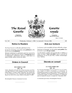 The Royal Gazette / Gazette royale (06/02/01)