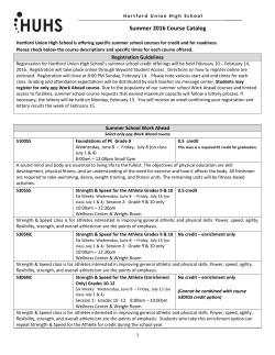 Summer 2016 Course Catalog - Hartford Union High School District
