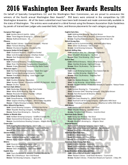 2016 Washington Beer Awards Results