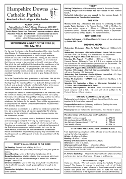 17th Sunday of the Year - Hampshire Downs RC Parish