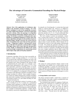 The Advantages of Generative Grammatical Encodings for