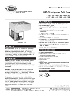 NSF-7 Refrigerated Cold Pans