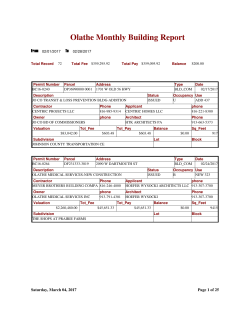 Olathe Monthly Building Report