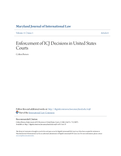 Enforcement of ICJ Decisions in United States Courts