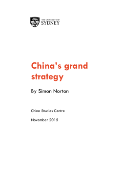 China`s grand strategy - The University of Sydney