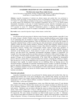 Anaerobic digestion of cow and broiler manure