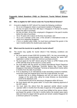 (FAQ) on Electronic Tourist Refund Scheme
