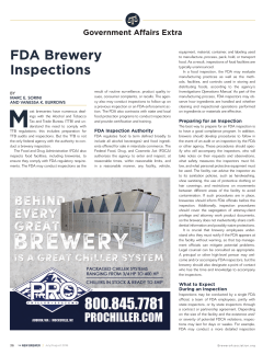 FDA Brewery Inspections - McDermott Will and Emery