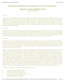ACBSP Weight Loss in Wrestling Position Paper
