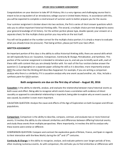 AP US History Summer Work 2016