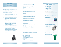 Clear Bags for Garbage Program