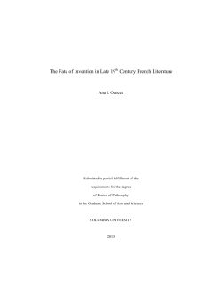 The Fate of Invention in Late 19 Century French Literature