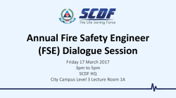 Annual Fire Safety Engineer (FSE) Dialogue Session