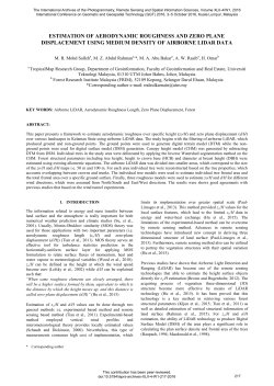 ESTIMATION OF AERODYNAMIC ROUGHNESS AND ZERO