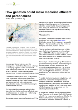 How genetics could make medicine efficient and