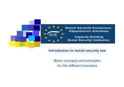 Introduction to social security law Basic concepts and