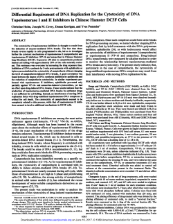 Differential Requirement of DNA Replication for
