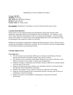 SEMESTER AT SEA COURSE SYLLABUS