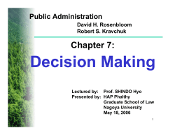 The Legal Approach to Decision Making