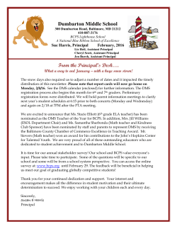 Published by the Dumbarton Middle School PTSA