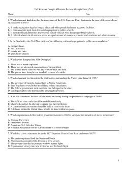 2nd Semester Georgia Milestone Review (GeorgiaHistory2nd)