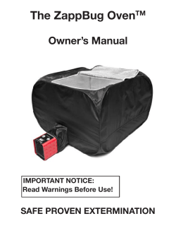 The ZappBug Oven - Do My Own Pest Control