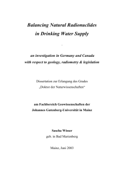 Balancing Natural Radionuclides in Drinking Water Supply