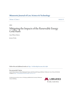 Mitigating the Impacts of the Renewable Energy Gold Rush